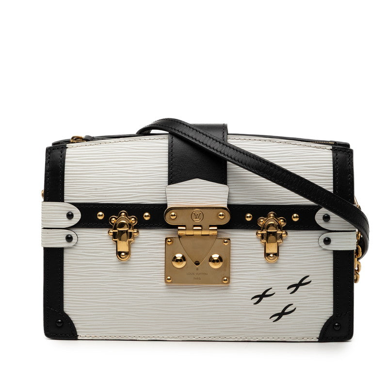 ルイ ヴィトン エピ トランククラッチ チェーン ショルダーバッグ ホワイト ブラック レザー レディース LOUIS VUITTON 【中古】