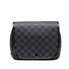 ルイ ヴィトン ダミエ グラフィット トゥルース サスペンダブル ポーチ セカンドバッグ N41419 ブラック PVC レザー メンズ LOUIS VUITTON 【中古】