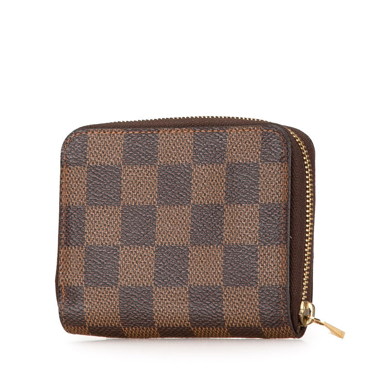 ルイ ヴィトン ダミエ ジッピー コイン パース コインケース 小銭入れ N63070 ブラウン PVC レディース LOUIS VUITTON 【中古】