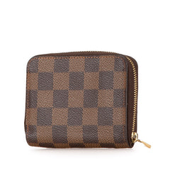 ルイ ヴィトン ダミエ ジッピー コイン パース コインケース 小銭入れ N63070 ブラウン PVC レディース LOUIS VUITTON 【中古】
