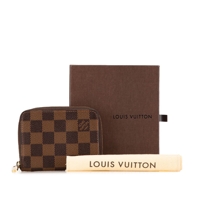 ルイ ヴィトン ダミエ ジッピー コイン パース コインケース 小銭入れ N63070 ブラウン PVC レディース LOUIS VUITTON 【中古】