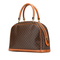 セリーヌ マカダム ハンドバッグ ブラウン PVC レザー レディース CELINE 【中古】