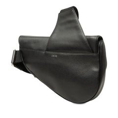 ディオール サドルバッグ 斜め掛け ショルダーバッグ 09-BO-0139 ブラック レザー レディース Dior 中古