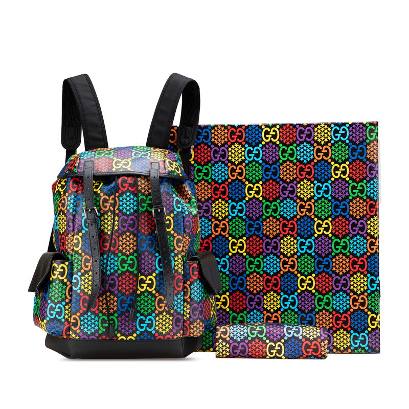 グッチ GGサイケデリック ラージ リュック バックパック 598140 マルチカラー PVC レザー メンズ GUCCI 【中古】
