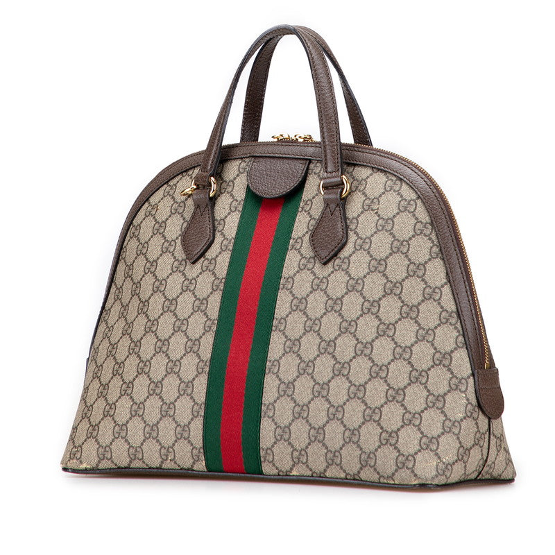 グッチ オフィディア GGスプリーム ハンドバッグ ショルダーバッグ 2WAY 524533 ベージュ ブラウン PVC レザー レディース GUCCI 【中古】