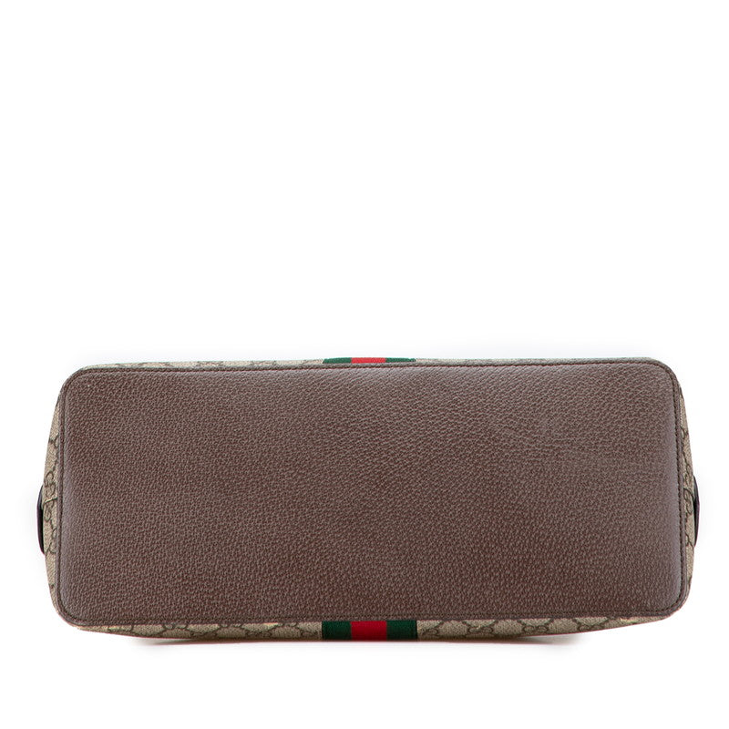 グッチ オフィディア GGスプリーム ハンドバッグ ショルダーバッグ 2WAY 524533 ベージュ ブラウン PVC レザー レディース GUCCI 【中古】