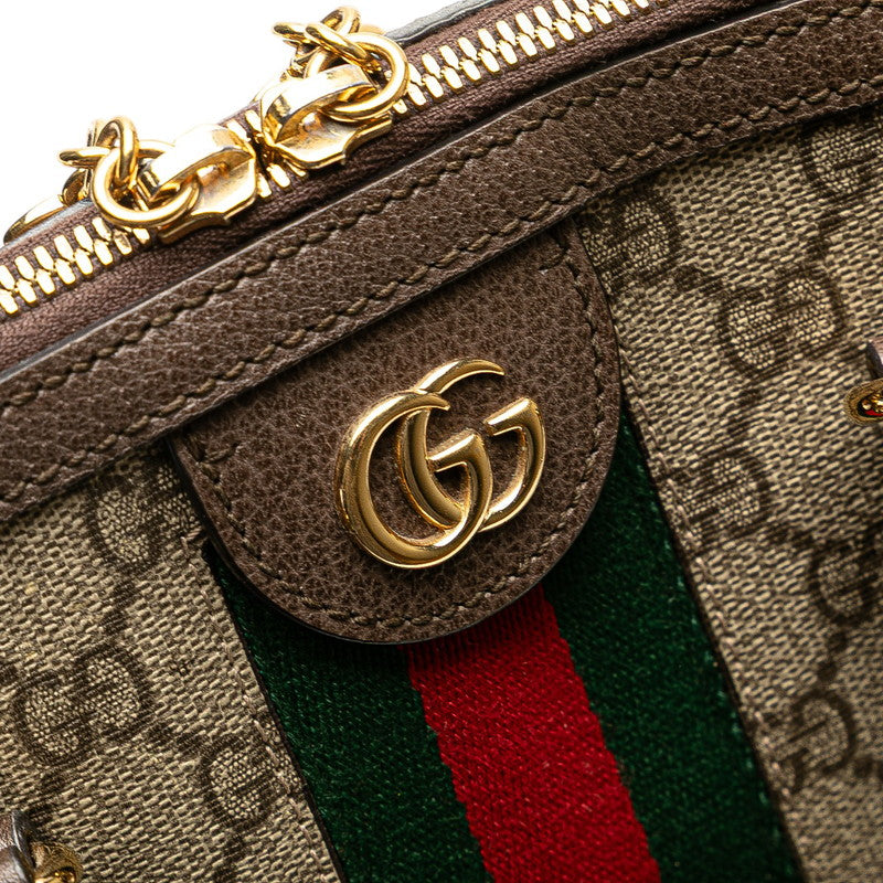 グッチ オフィディア GGスプリーム ハンドバッグ ショルダーバッグ 2WAY 524533 ベージュ ブラウン PVC レザー レディース GUCCI 【中古】