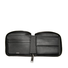 ディオール オブリーク ラウンドジップ ウォレット 二つ折り財布 ベージュ ネイビー キャンバス レディース Dior 中古