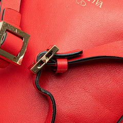 ヴァレンチノ ロックスタッズ リュック バックパック レッド レザー レディース Valentino 【中古】