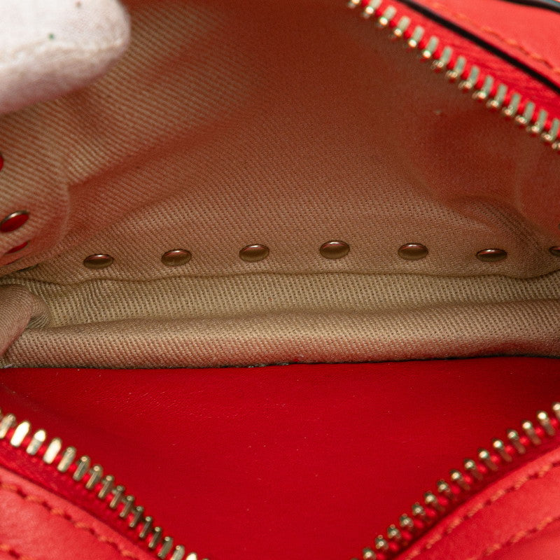ヴァレンチノ ロックスタッズ リュック バックパック レッド レザー レディース Valentino 【中古】