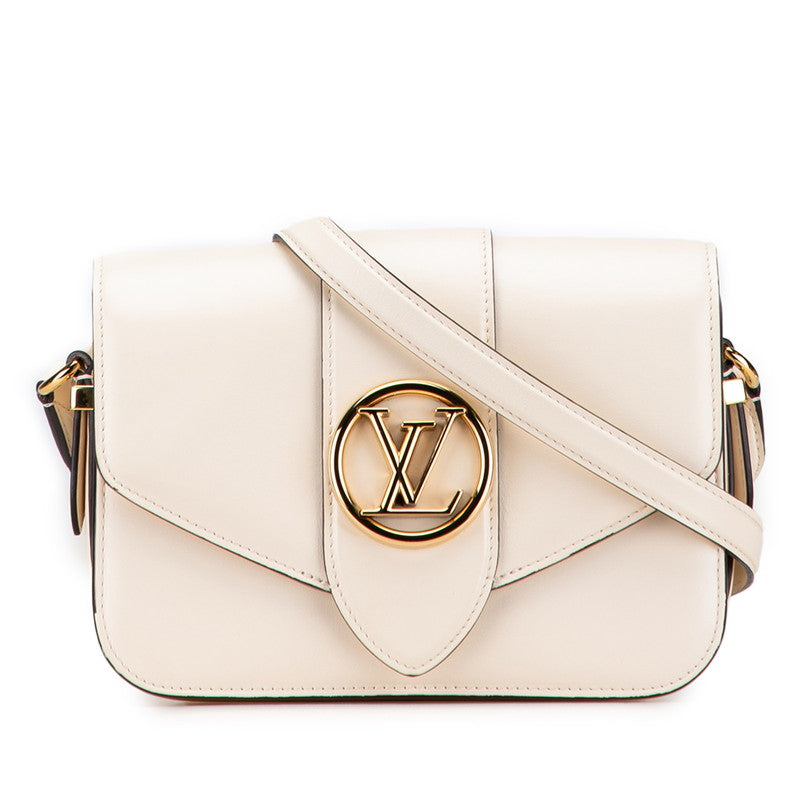 ルイ ヴィトン LVポンヌフ 斜め掛け ショルダーバッグ M55950 クリーム ホワイト カーフ レザー レディース LOUIS VUITTON 【中古】