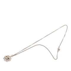 シャネル ココマーク フラワー 花 チェーン ペンダント ネックレス B16V シルバー メタル ラインストーン レディース CHANEL 【中古】