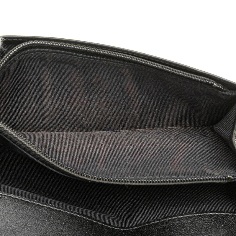 シャネル マトラッセ ココマーク 長財布 ブラック エナメル レザー レディース CHANEL 【中古】