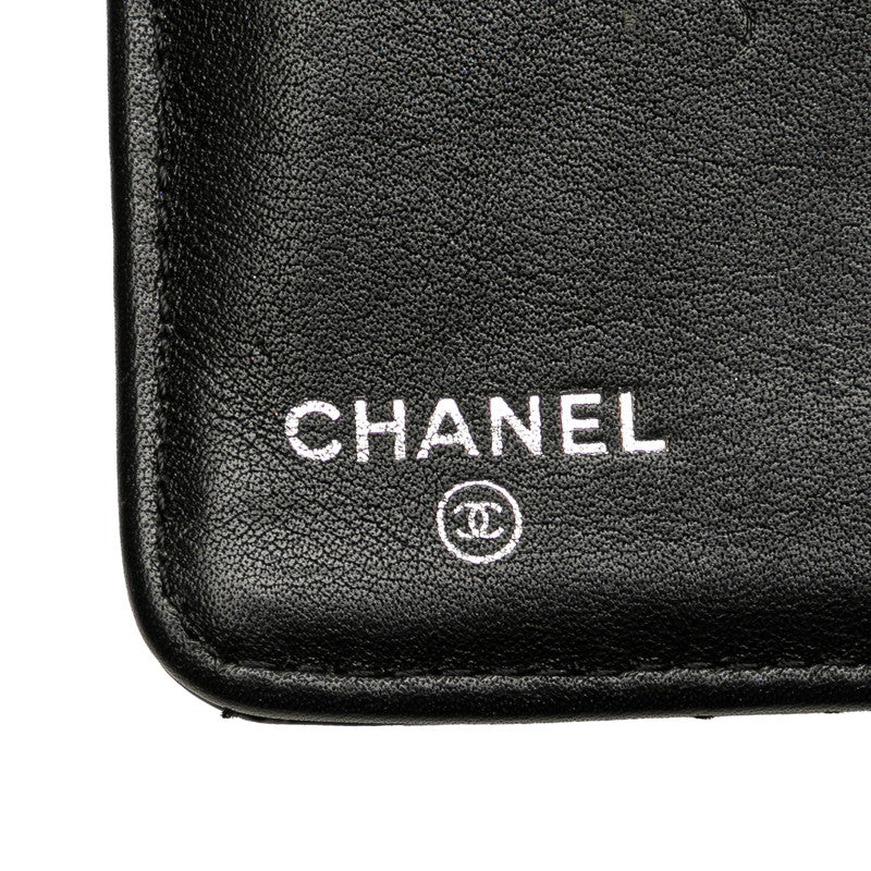 シャネル マトラッセ ココマーク 長財布 ブラック エナメル レザー レディース CHANEL 【中古】