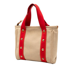 ルイ ヴィトン アンティグア カバPM ハンドバッグ M40038 ベージュ レッド キャンバス レザー レディース LOUIS VUITTON 【中古】