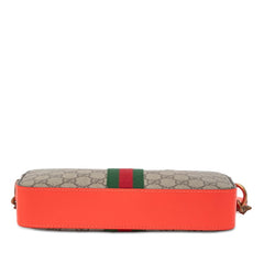 グッチ オフィディア GGスプリーム ショルダーバッグ クロスボディバッグ 699439 オレンジ ベージュ PVC レザー レディース GUCCI 【中古】