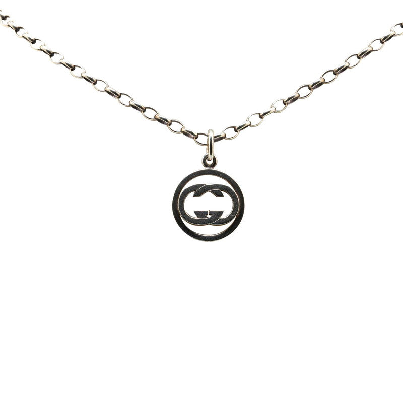 グッチ インターロッキングG ラウンド ネックレス SV925 シルバー レディース GUCCI 【中古】