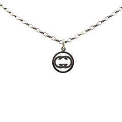 グッチ インターロッキングG ラウンド ネックレス SV925 シルバー レディース GUCCI 【中古】