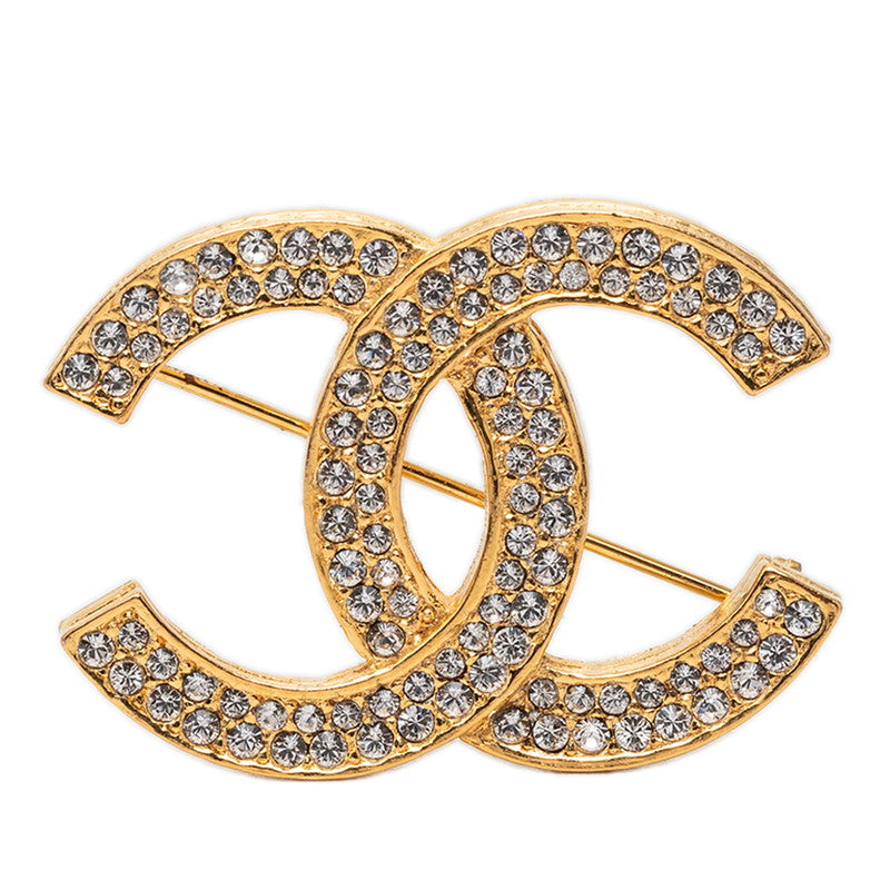 シャネル ココマーク ブローチ ゴールド メッキ ラインストーン レディース CHANEL 【中古】