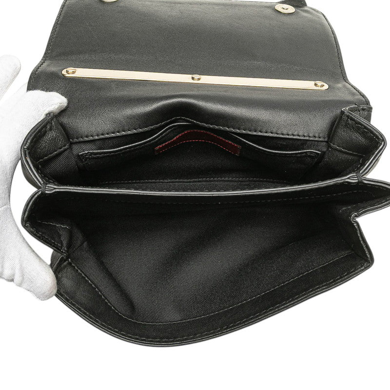 ヴァレンティノ ガラヴァーニ リボン チェーン ショルダーバッグ ブラック レザー レディース VALENTINO 【中古】