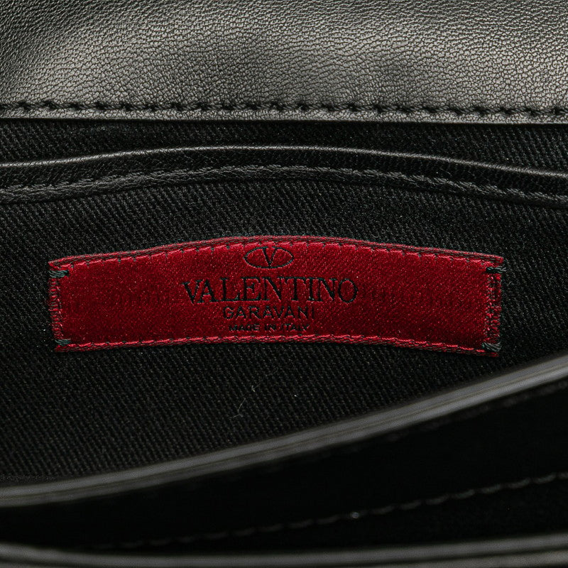 ヴァレンティノ ガラヴァーニ リボン チェーン ショルダーバッグ ブラック レザー レディース VALENTINO 【中古】