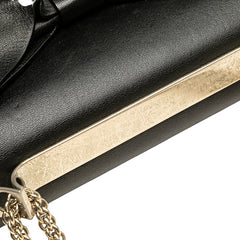 ヴァレンティノ ガラヴァーニ リボン チェーン ショルダーバッグ ブラック レザー レディース VALENTINO 【中古】