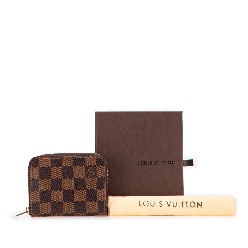 ルイ ヴィトン ダミエ ジッピー コインパース コインケース 小銭入れ N63070 ブラウン PVC レザー レディース LOUIS VUITTON 【中古】