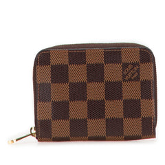 ルイ ヴィトン ダミエ ジッピー コインパース コインケース 小銭入れ N63070 ブラウン PVC レザー レディース LOUIS VUITTON 【中古】