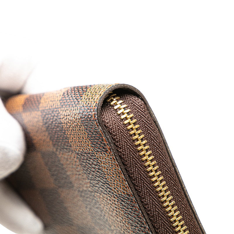 ルイ ヴィトン ダミエ ジッピー コインパース コインケース 小銭入れ N63070 ブラウン PVC レザー レディース LOUIS VUITTON 【中古】