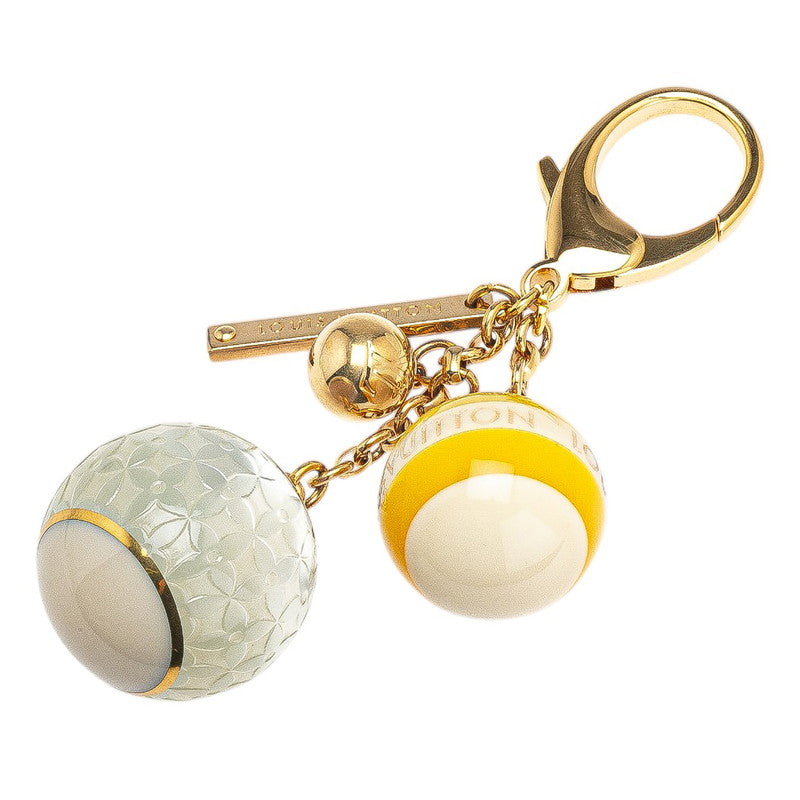 ルイ ヴィトン ビジューサック ミニラン チャーム キーホルダー M65642 ゴールド イエロー シルバー メッキ レジン レディース LOUIS VUITTON 【中古】