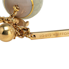ルイ ヴィトン ビジューサック ミニラン チャーム キーホルダー M65642 ゴールド イエロー シルバー メッキ レジン レディース LOUIS VUITTON 【中古】