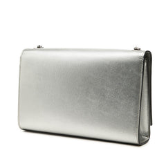 サンローラン カサンドラ クラシック ケイト YSLロゴ チェーン ショルダーバッグ GLT364021 シルバー レザー レディース SAINT LAURENT 中古