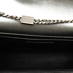 サンローラン カサンドラ クラシック ケイト YSLロゴ チェーン ショルダーバッグ GLT364021 シルバー レザー レディース SAINT LAURENT 中古