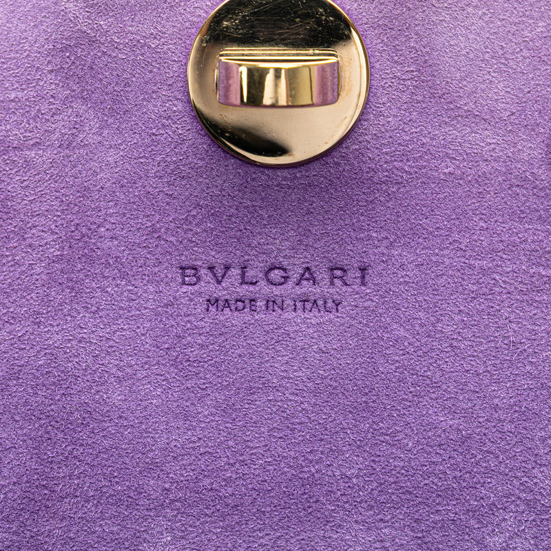 ブルガリ ロゴ トートバッグ ハンドバッグ グリーン レザー レディース BVLGARI 【中古】