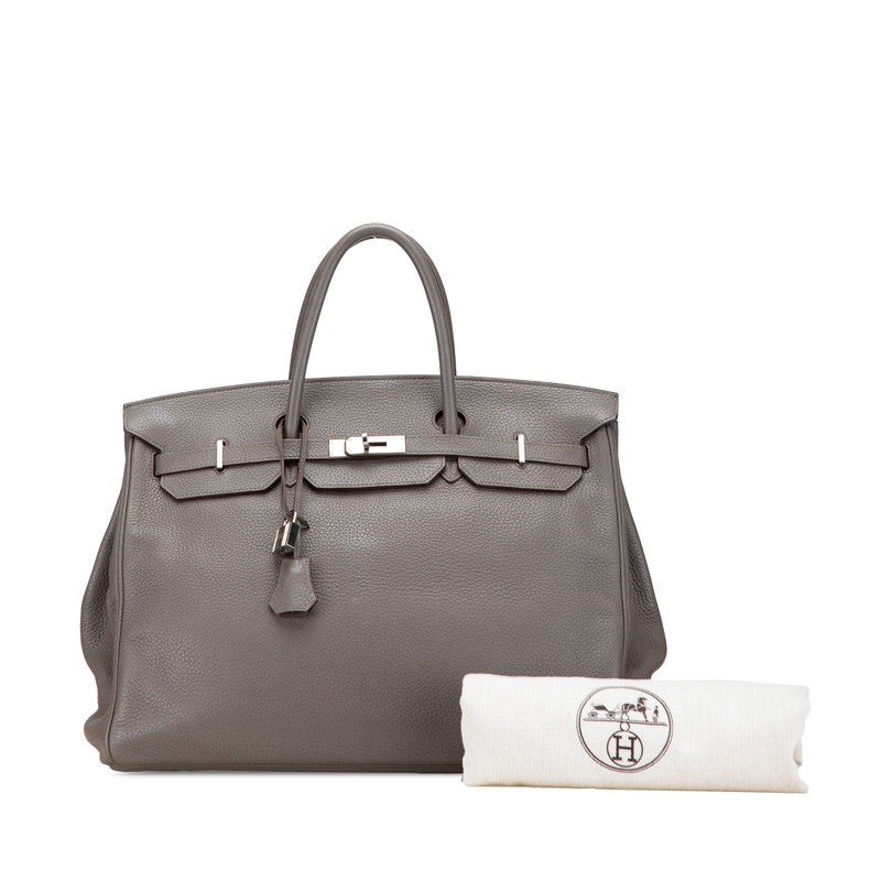 エルメス バーキン40 ハンドバッグ エタン グレー シルバー金具 トゴ レディース HERMES 【中古】