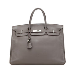 エルメス バーキン40 ハンドバッグ エタン グレー シルバー金具 トゴ レディース HERMES 【中古】