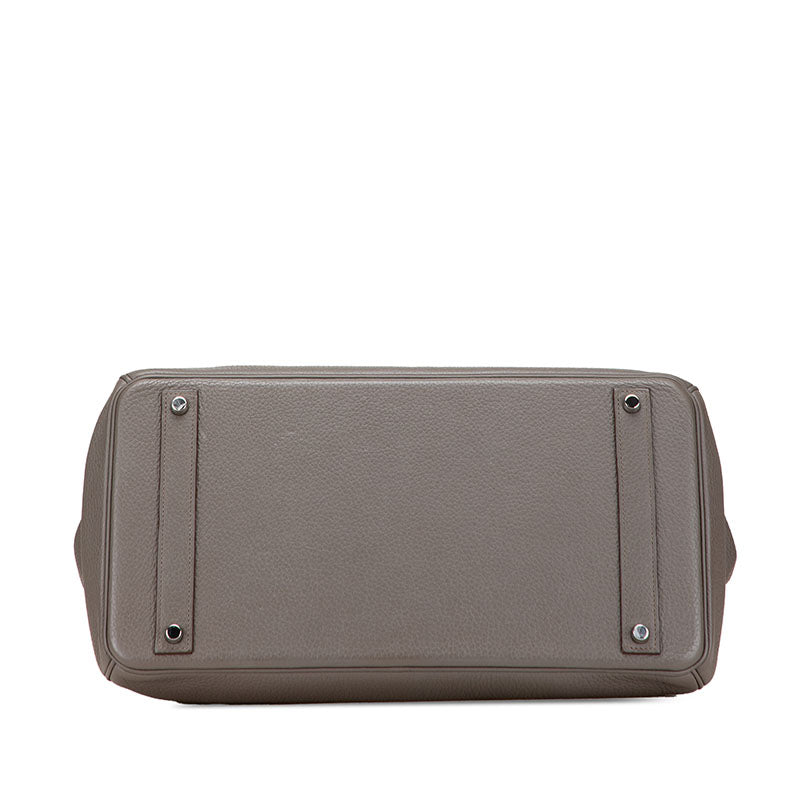 エルメス バーキン40 ハンドバッグ エタン グレー シルバー金具 トゴ レディース HERMES 【中古】