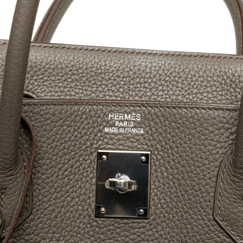 エルメス バーキン40 ハンドバッグ エタン グレー シルバー金具 トゴ レディース HERMES 【中古】