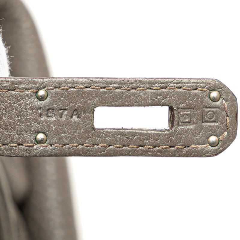 エルメス バーキン40 ハンドバッグ エタン グレー シルバー金具 トゴ レディース HERMES 【中古】