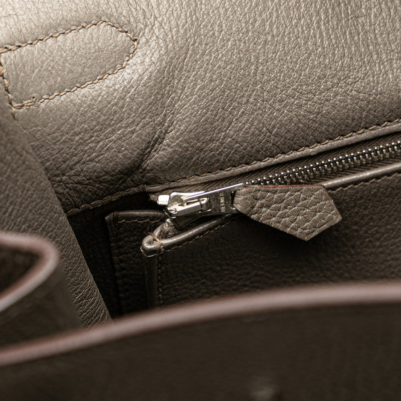 エルメス バーキン40 ハンドバッグ エタン グレー シルバー金具 トゴ レディース HERMES 【中古】