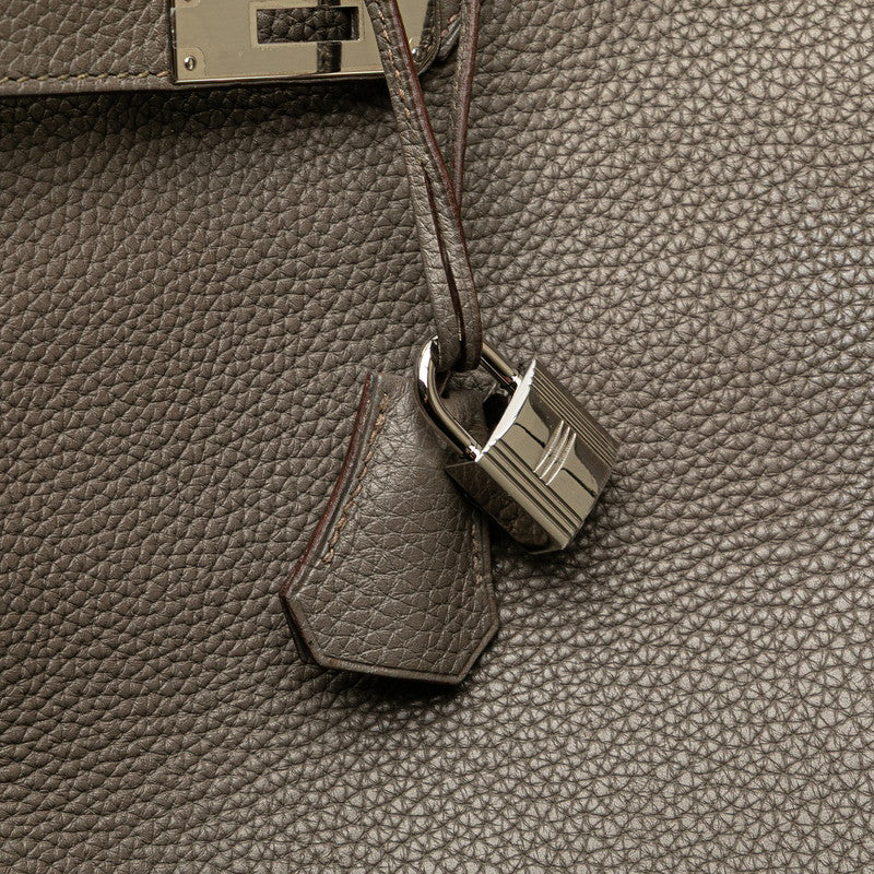 エルメス バーキン40 ハンドバッグ エタン グレー シルバー金具 トゴ レディース HERMES 【中古】