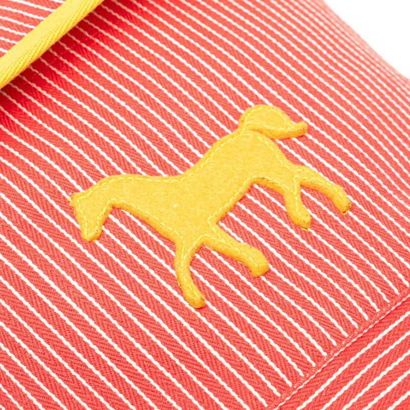 エルメス ストライプ カヴァル ホース 馬 キッズ リュック バックパック レッド イエロー コットン キッズ HERMES 【中古】
