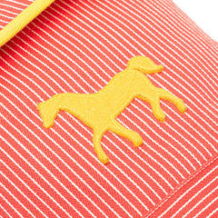 エルメス ストライプ カヴァル ホース 馬 キッズ リュック バックパック レッド イエロー コットン キッズ HERMES 【中古】