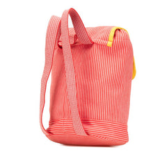 エルメス ストライプ カヴァル ホース 馬 キッズ リュック バックパック レッド イエロー コットン キッズ HERMES 【中古】