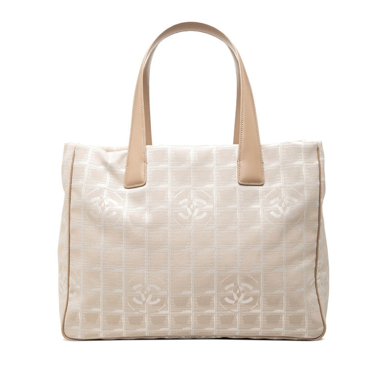 シャネル ココマーク ニュートラベルライン トートMM トートバッグ ハンドバッグ ベージュ ナイロン レザー レディース CHANEL 中古