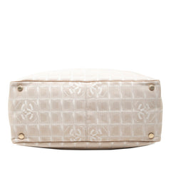 シャネル ココマーク ニュートラベルライン トートMM トートバッグ ハンドバッグ ベージュ ナイロン レザー レディース CHANEL 中古