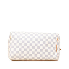 ルイ ヴィトン ダミエ アズール スピーディ30 ハンドバッグ ミニボストンバッグ N41533 ホワイト PVC レザー レディース LOUIS VUITTON 【中古】