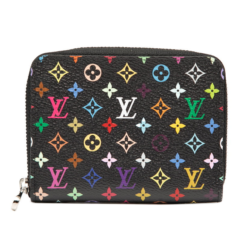 ルイ ヴィトン × 村上隆 モノグラム マルチカラー ジッピーコインパース コインケース M13409 ブラック PVC レディース LOUIS VUITTON 【中古】