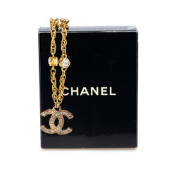 シャネル ココマーク ペンダントネックレス ゴールド メッキ ラインストーン レディース CHANEL 【中古】