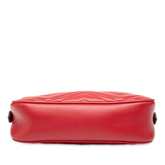 グッチ GGマーモント 斜め掛け チェーン ショルダーバッグ 447632 レッド レザー レディース GUCCI 【中古】